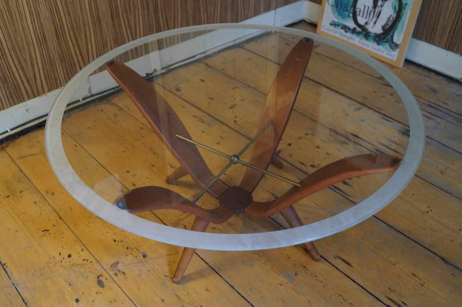 Italian Rare Coffee Table in Gio Ponti Style, Italy, 1950s For Sale
