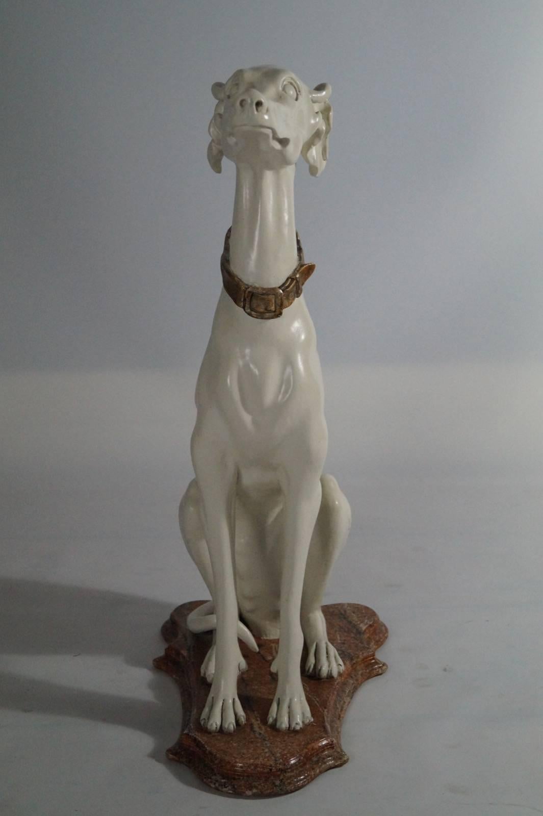 Italy 1950s very rare white hand-carved dog.
Nice detailed. Very decorative.
H x W x D measures: 78 cm x 31 cm x 46 cm.
  
