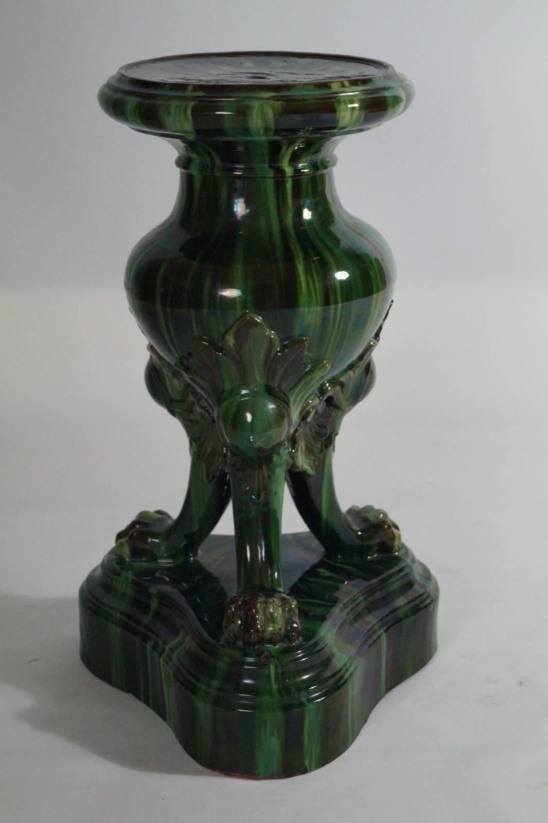 Special Majolica Pedestal with Vase, 1920s In Good Condition In Haarlem, Noord-Holland