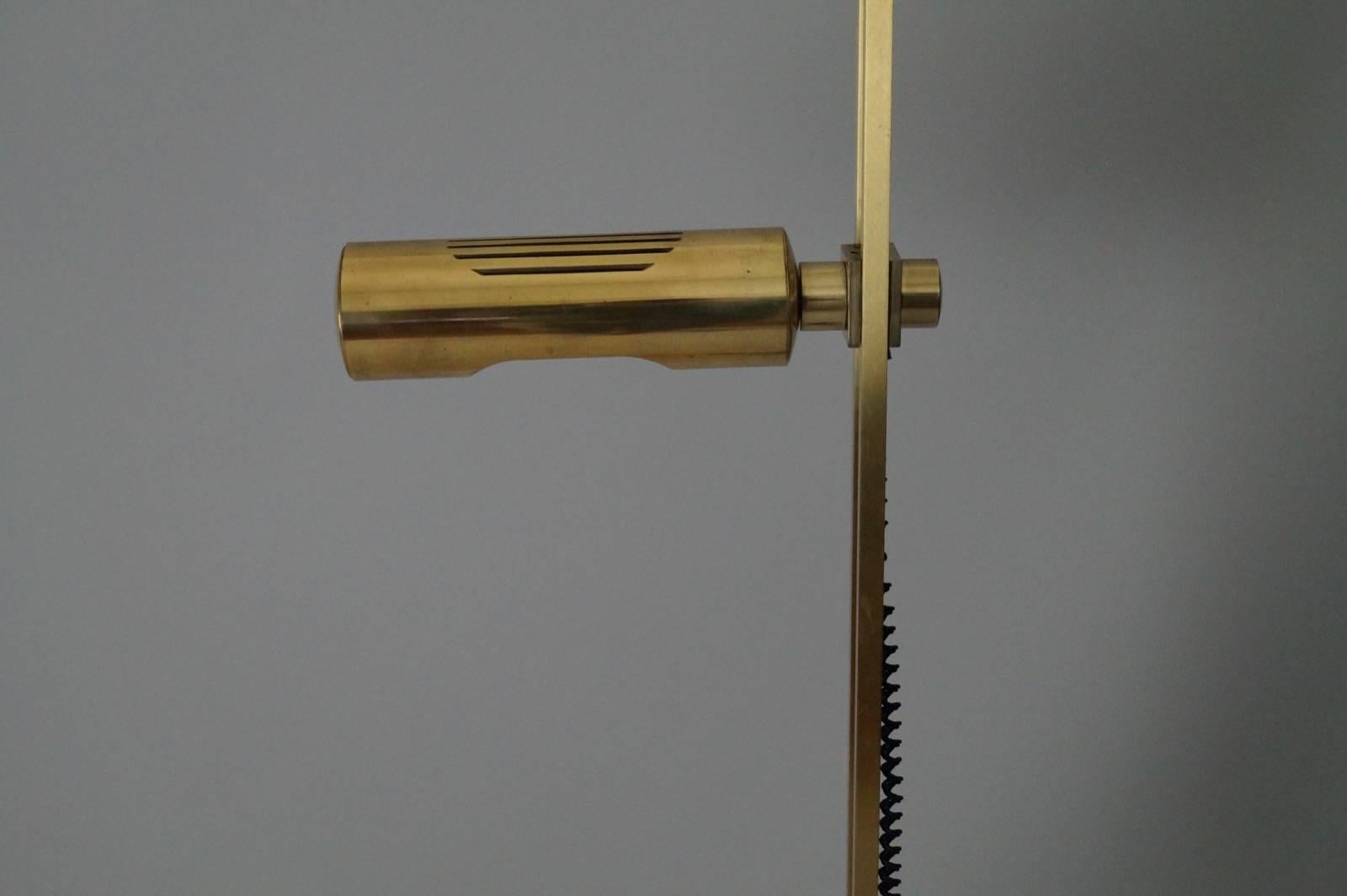 20th Century Forceful Brass Floor Lamp, 1970s