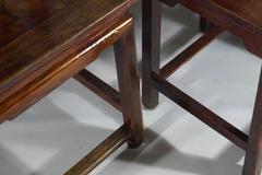 Four Striking Red Chinese Carved Wood Chairs, 1860s