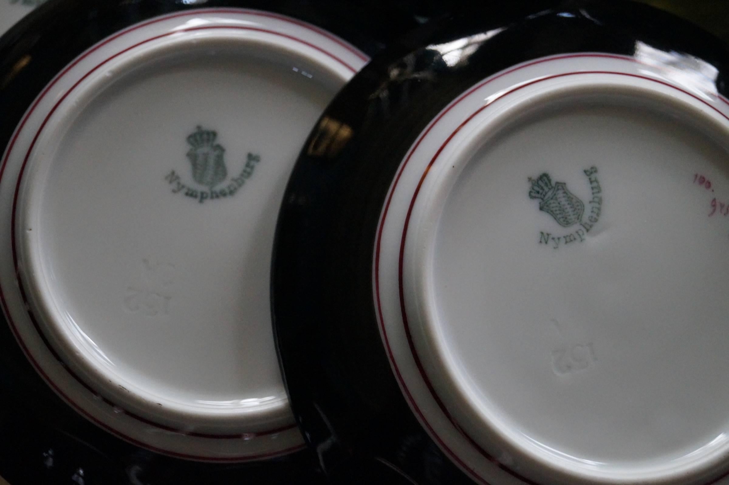 Late 19th Century Nymphenburg Porcelain Demitasse Cups and Saucers 1