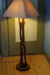 Unique Entwined Wooden Floor Lamp, Scandinavia, 1950s
