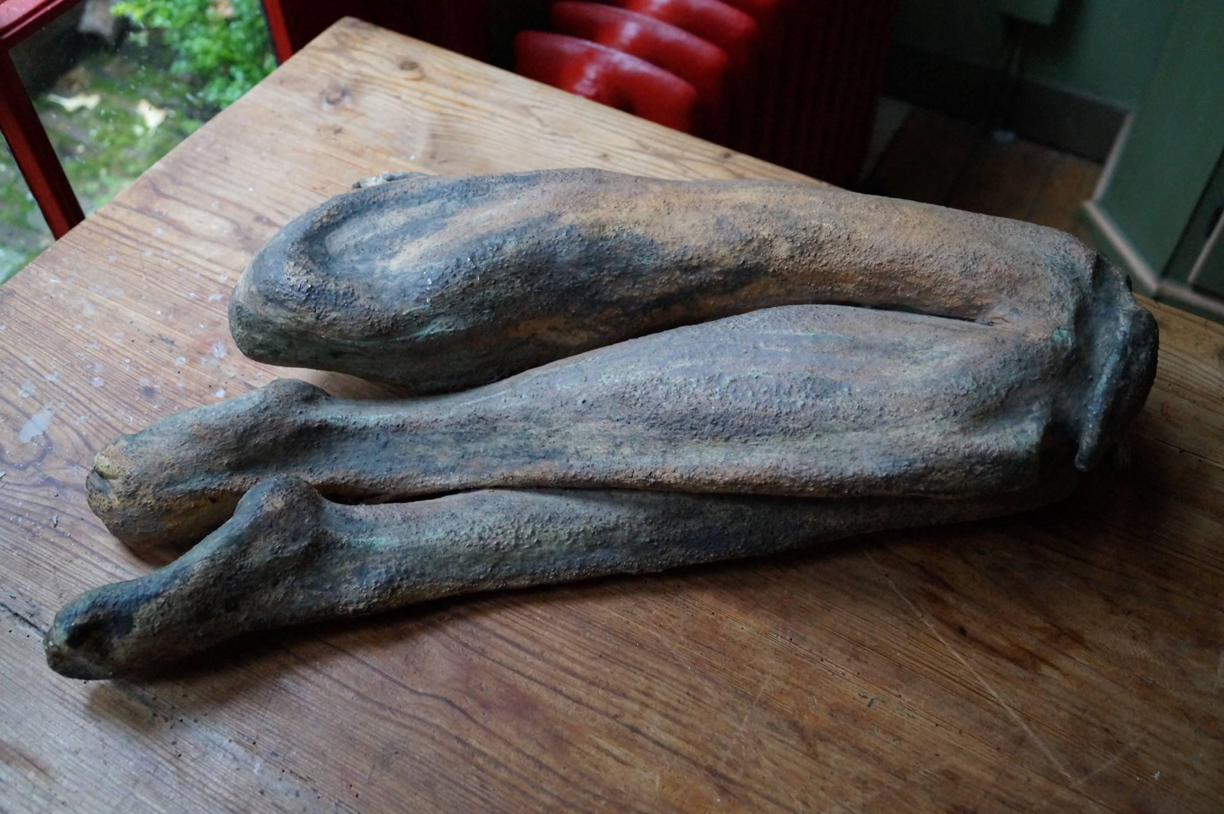 Patinated Captivating Sculpture Pair of Legs, the Netherlands, 1950s For Sale