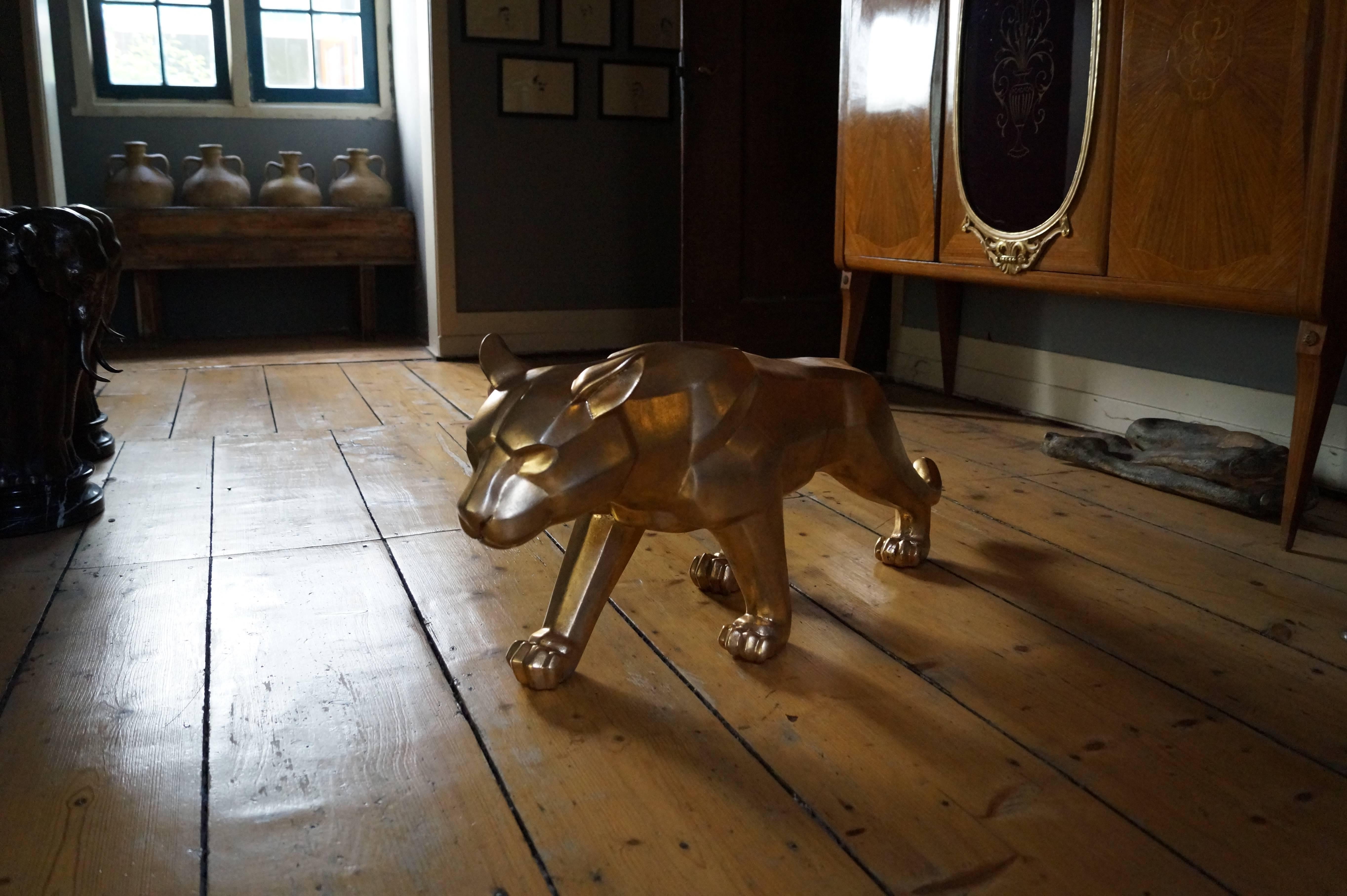 Stunning Big Golden Panther, France, 1980s In Good Condition In Haarlem, Noord-Holland