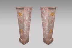 Pair of Monumental Royal Red Marble Sheaths in Louis XVI Style, 20th Century