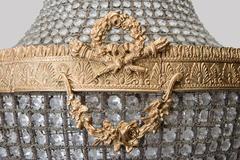 Exceptional Candelabra Balloon with Crystals and Bronze Frame Louis XVI Style