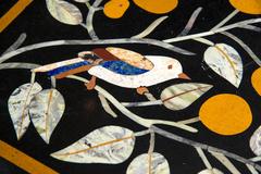 Superb Table Made in Single Copy Original Marble Mosaic Tray, 20th Century