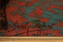 Posing Model Very Large Oil on Canvas by Robert Berly Dated in 1884