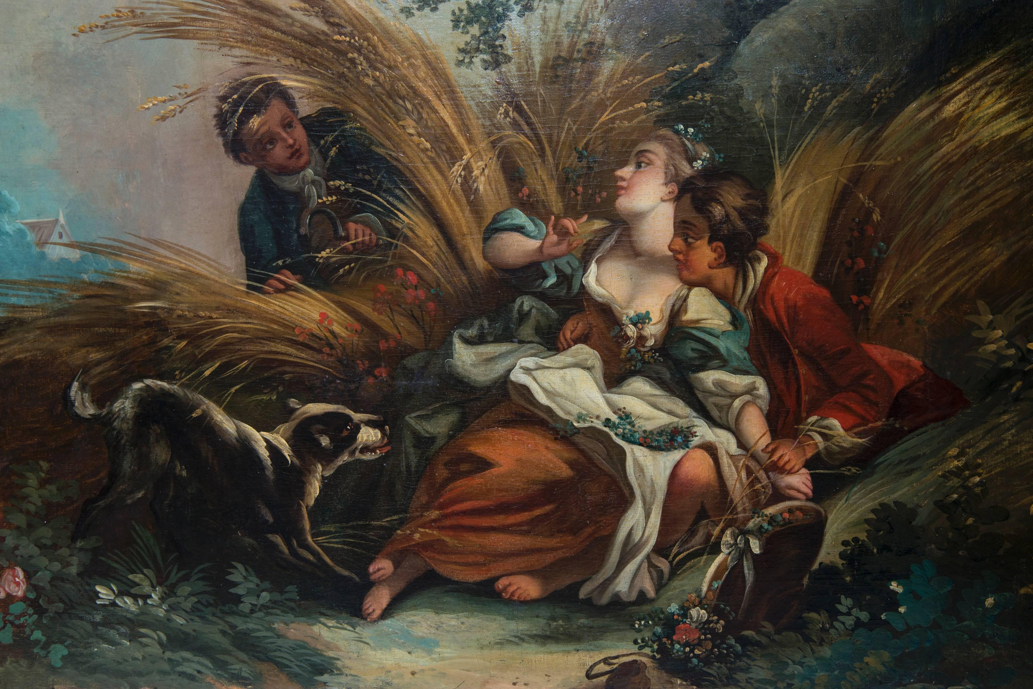 Four Seasons Outstanding Set of Four Oil Paintings after François Boucher 3