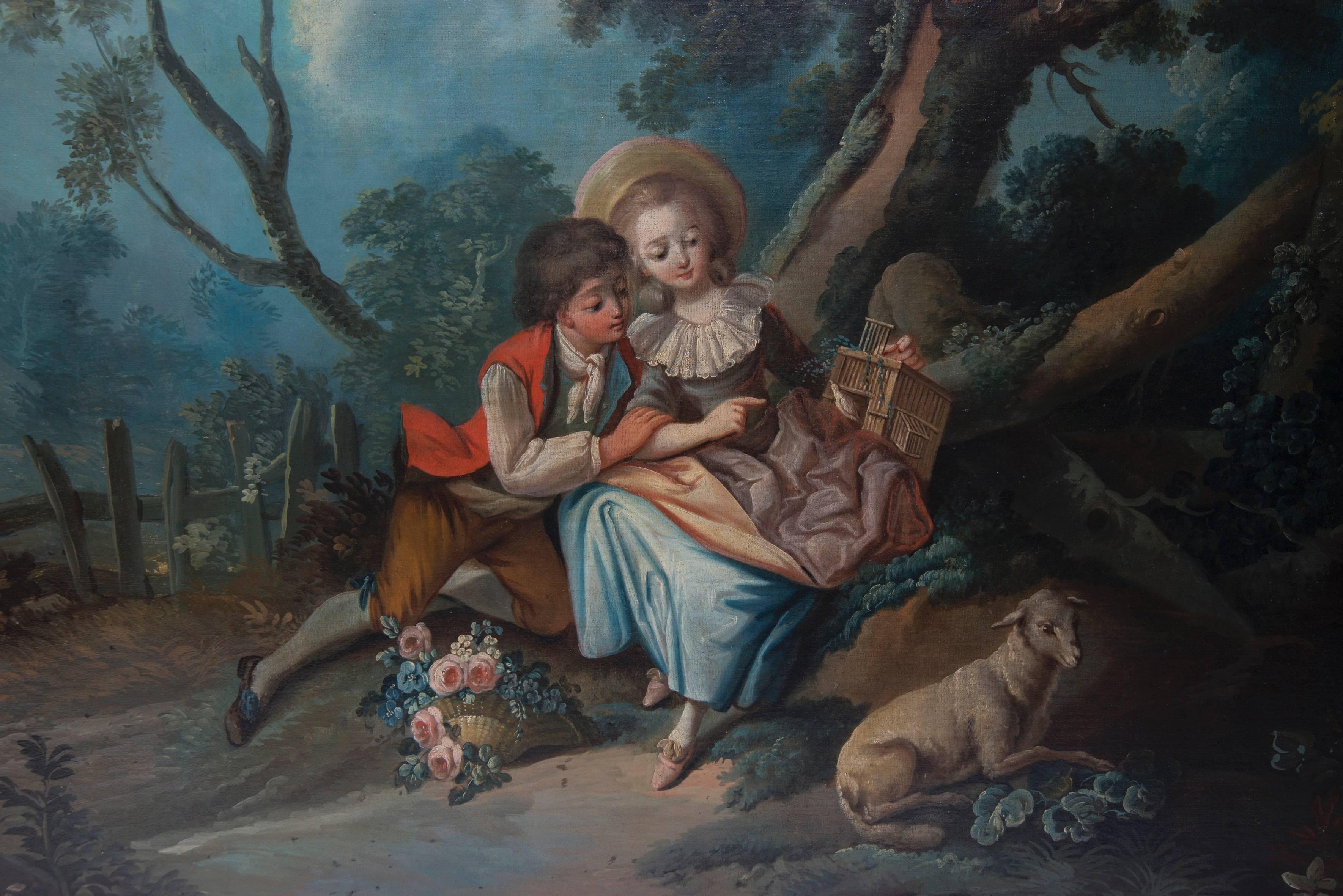 Four Seasons Outstanding Set of Four Oil Paintings after François Boucher 1