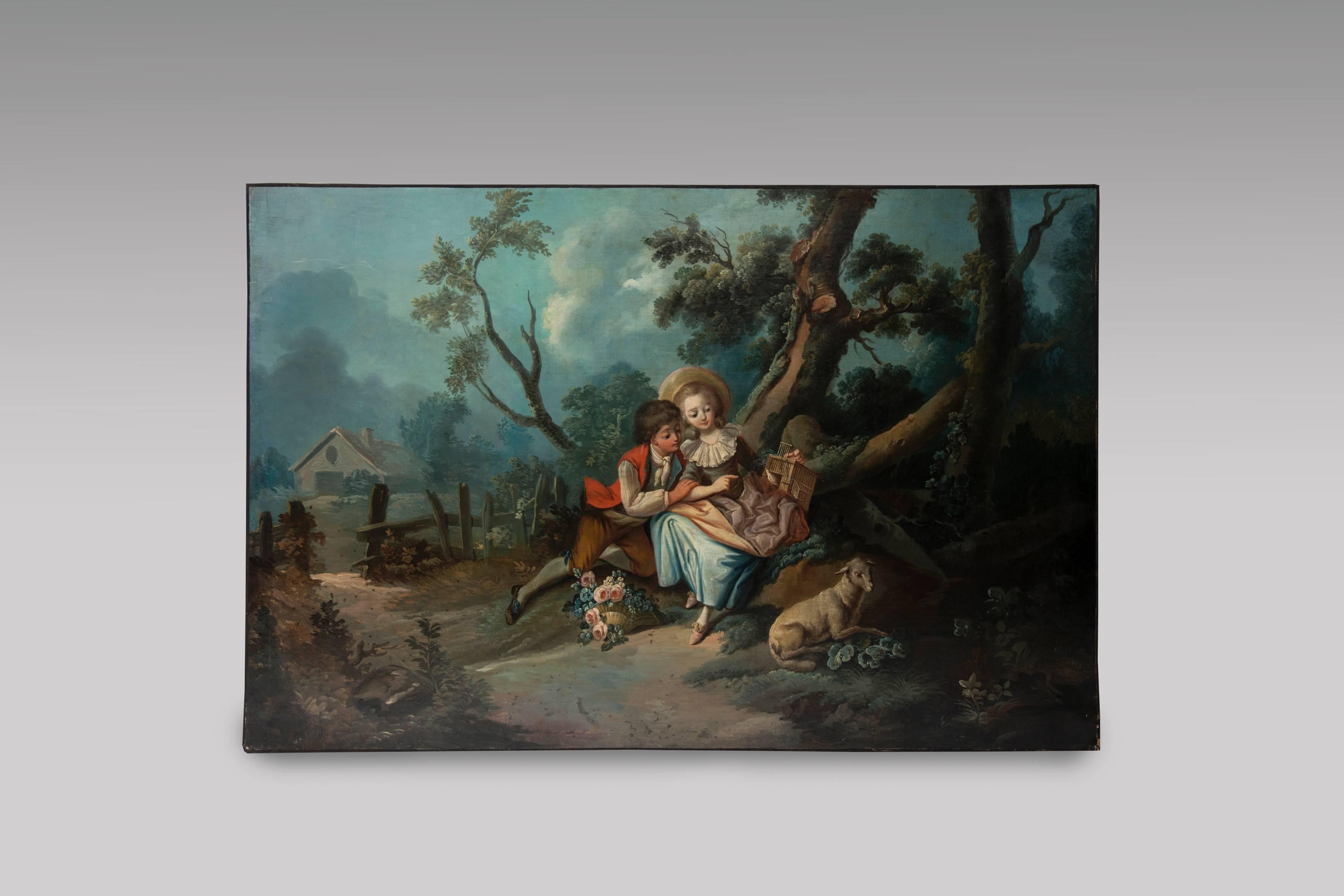 19th Century Four Seasons Outstanding Set of Four Oil Paintings after François Boucher