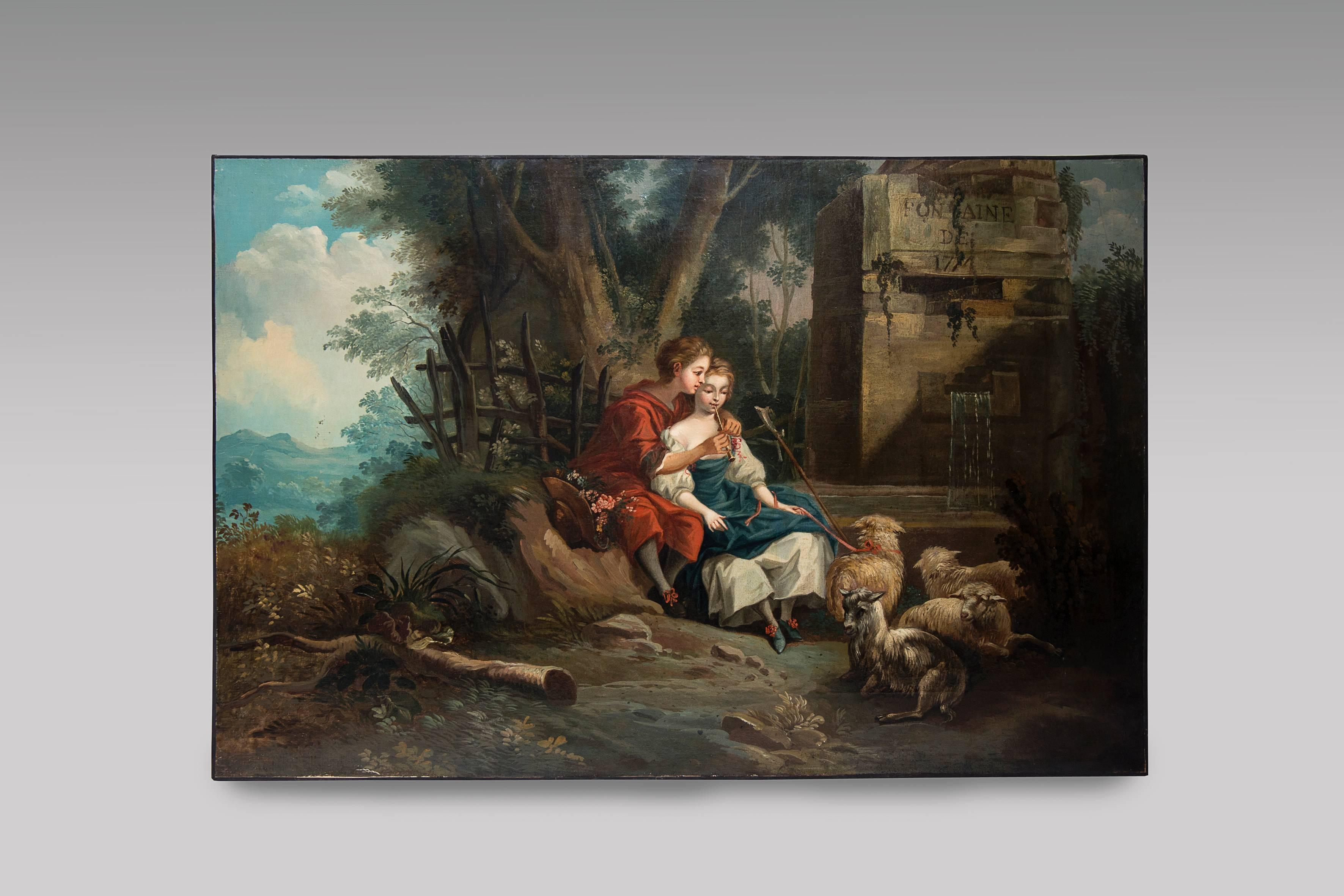 French Four Seasons Outstanding Set of Four Oil Paintings after François Boucher
