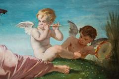 Musicians Puttis Oil on Original Panel by Lazare Meyer, 19th Century