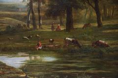 Landscape by the River by H. De Coene 19th Century Belgian Painter Oil Paint