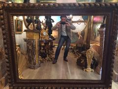 Large Carved Wood Frame Mirror