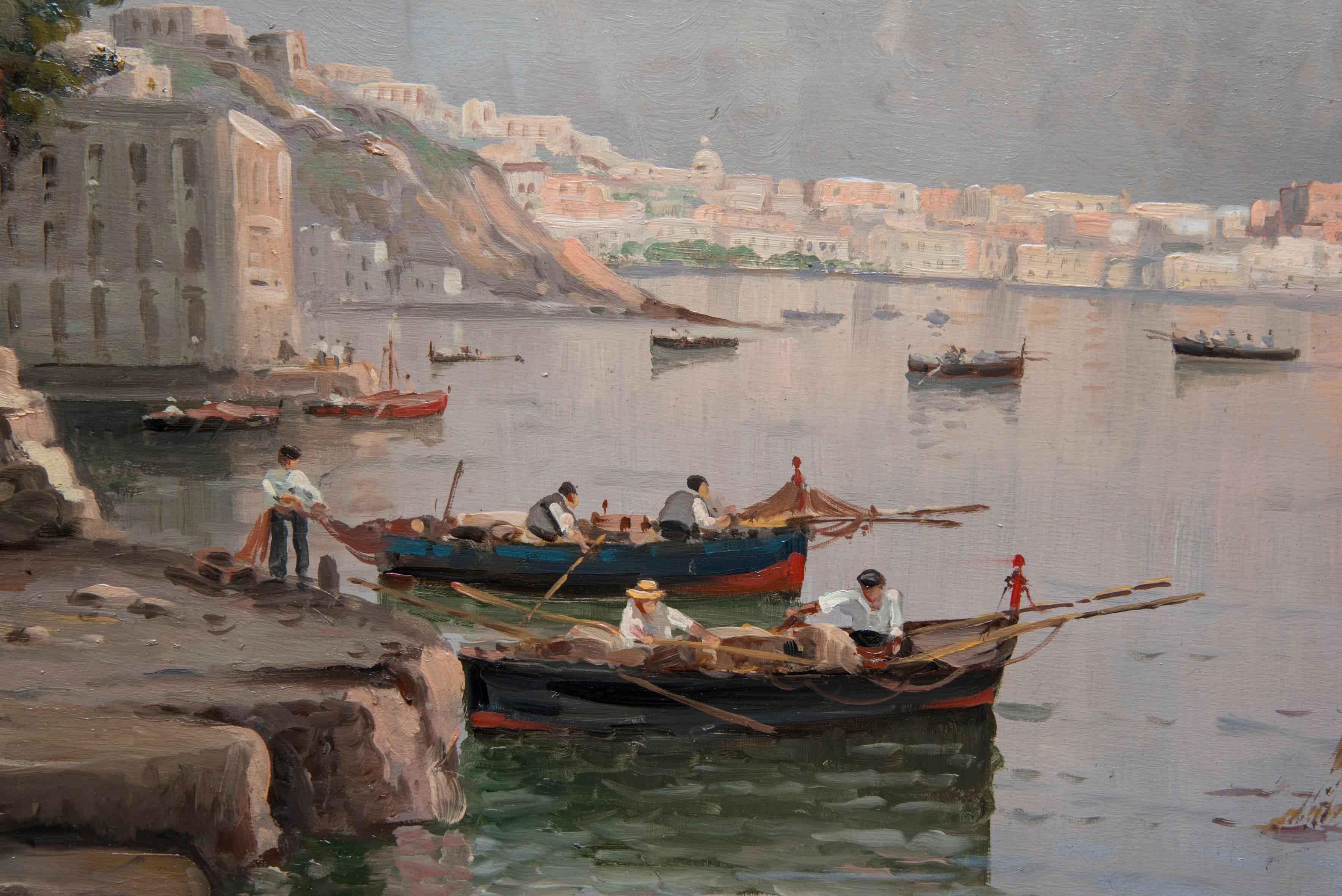 Nicolas de Corsi born in Odessa in 1882 and died in Naples in 1956.
View of the bay of Naples oil on wood
Signed lower left measuring 92 x 120 cm
Exhibition at the Salon des artistes français in 1926 and 1928.
