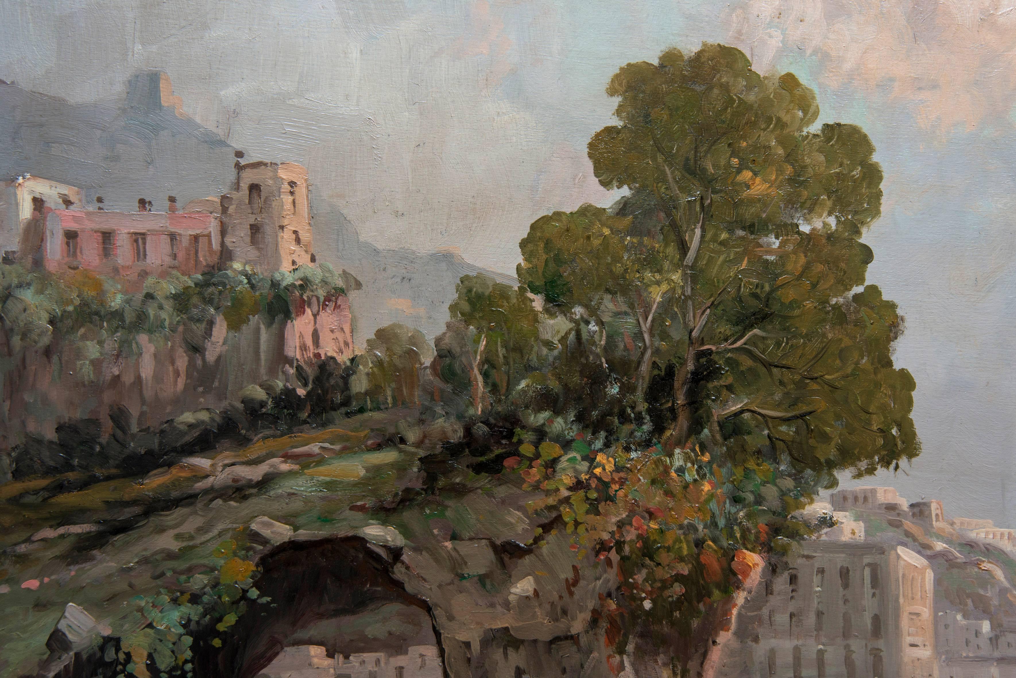 View of the Bay of Naples by Nicolas De Corsi, circa 1920 For Sale 2