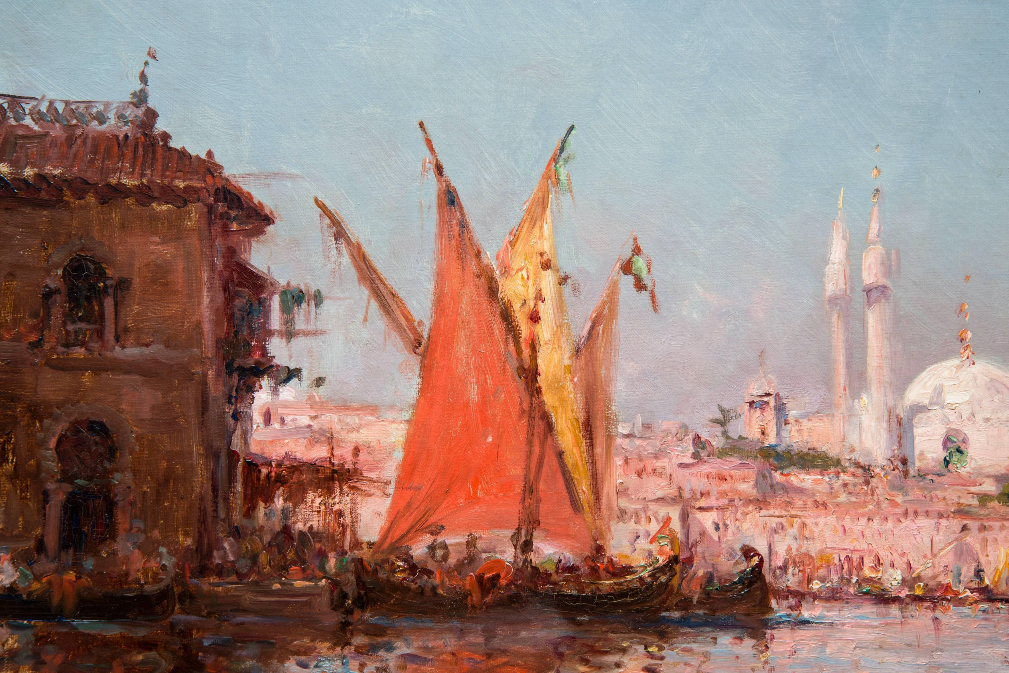 View of the Bosphorus with St Sophie by a. Godchaux, 19th Century For Sale 1
