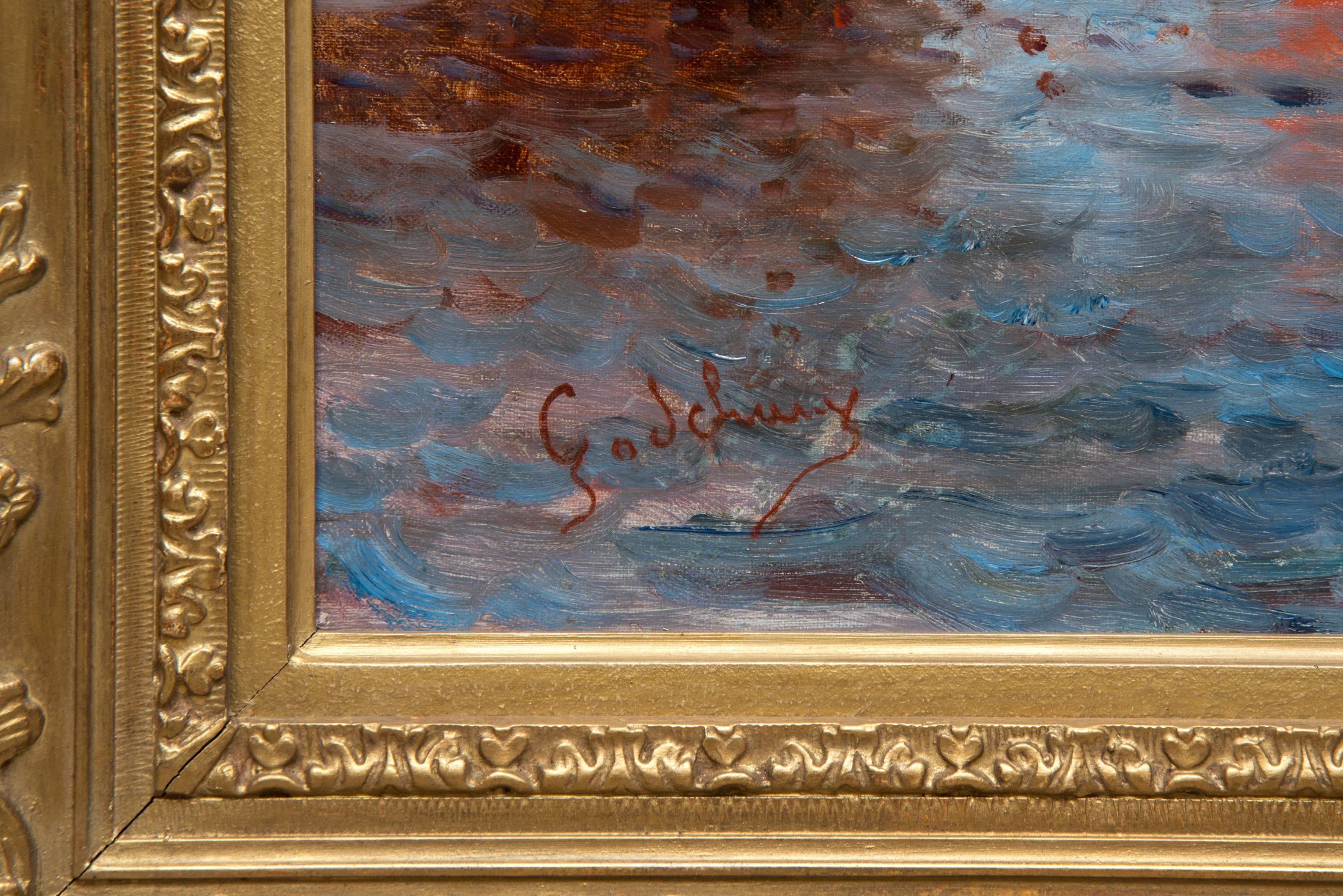 View of the Bosphorus with St Sophie by a. Godchaux, 19th Century For Sale 2