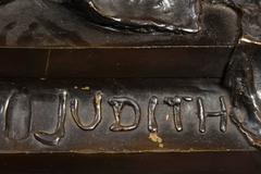 Judith by Emmanuel Villanis, Art Nouveau Original Brown Patina Bronze