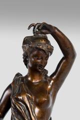 Eve by Jean-Jacques Feuchère Dark Brown Patina Signed Bronze, 19th Century