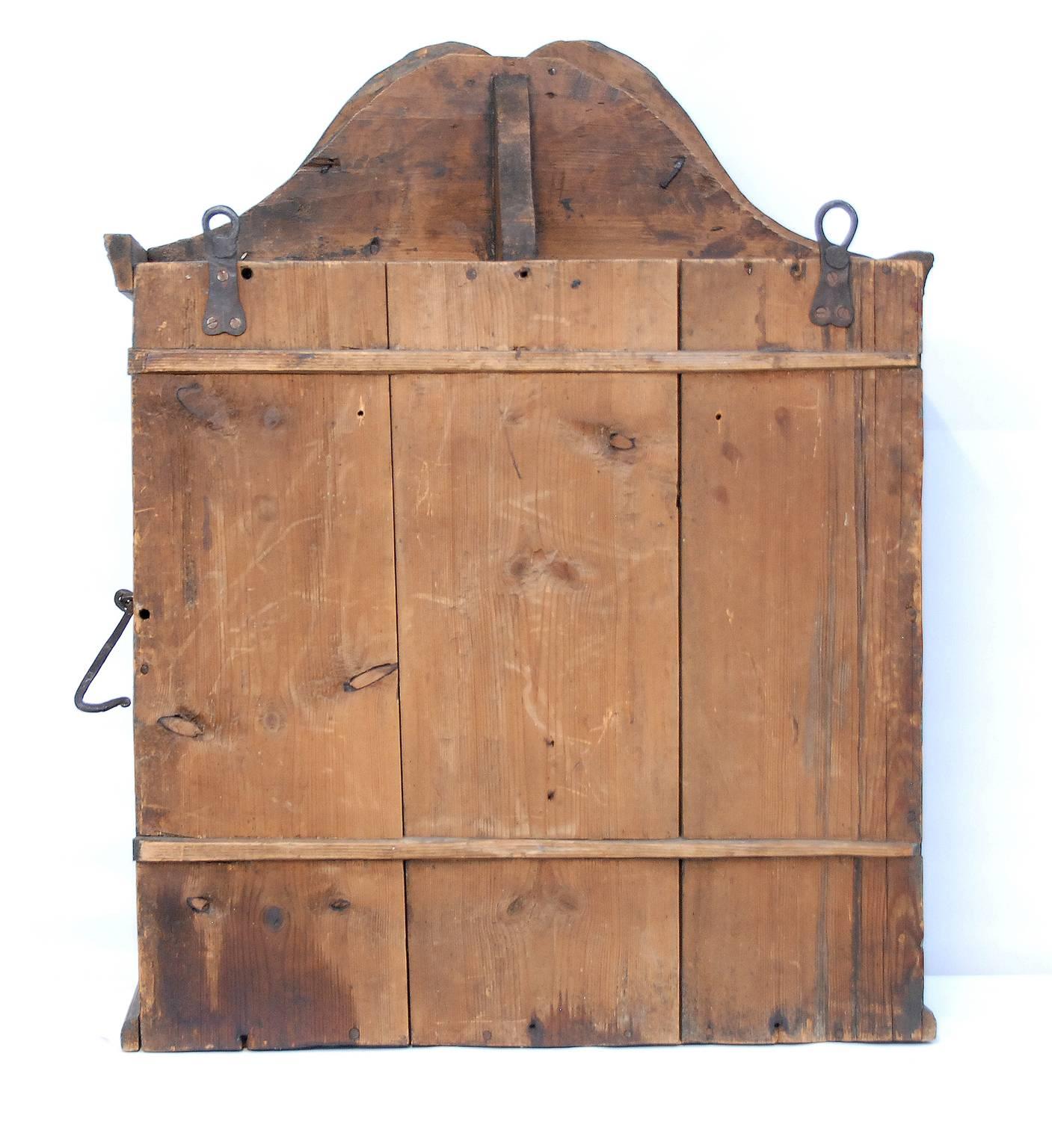 Folk Art 19th Century Painted Hanging Cupboard For Sale