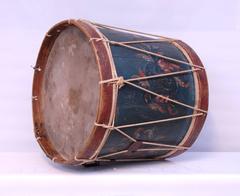 19th Century Norwegian Rose Painted Military Drum