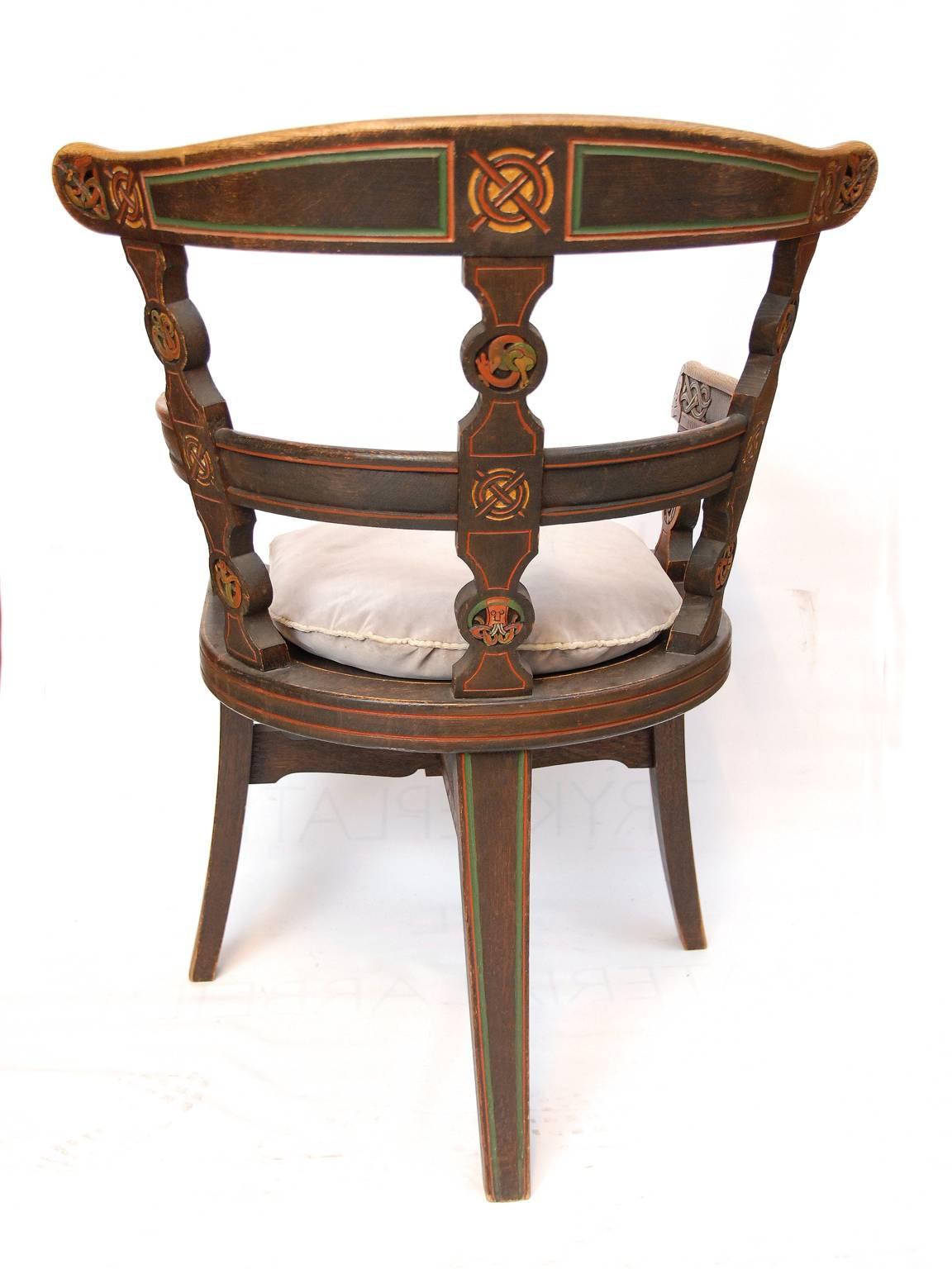 Art Nouveau Early 20th Century Dragon Style Armchair For Sale