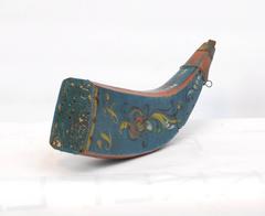 19th Century Rosepainted Powder Horn