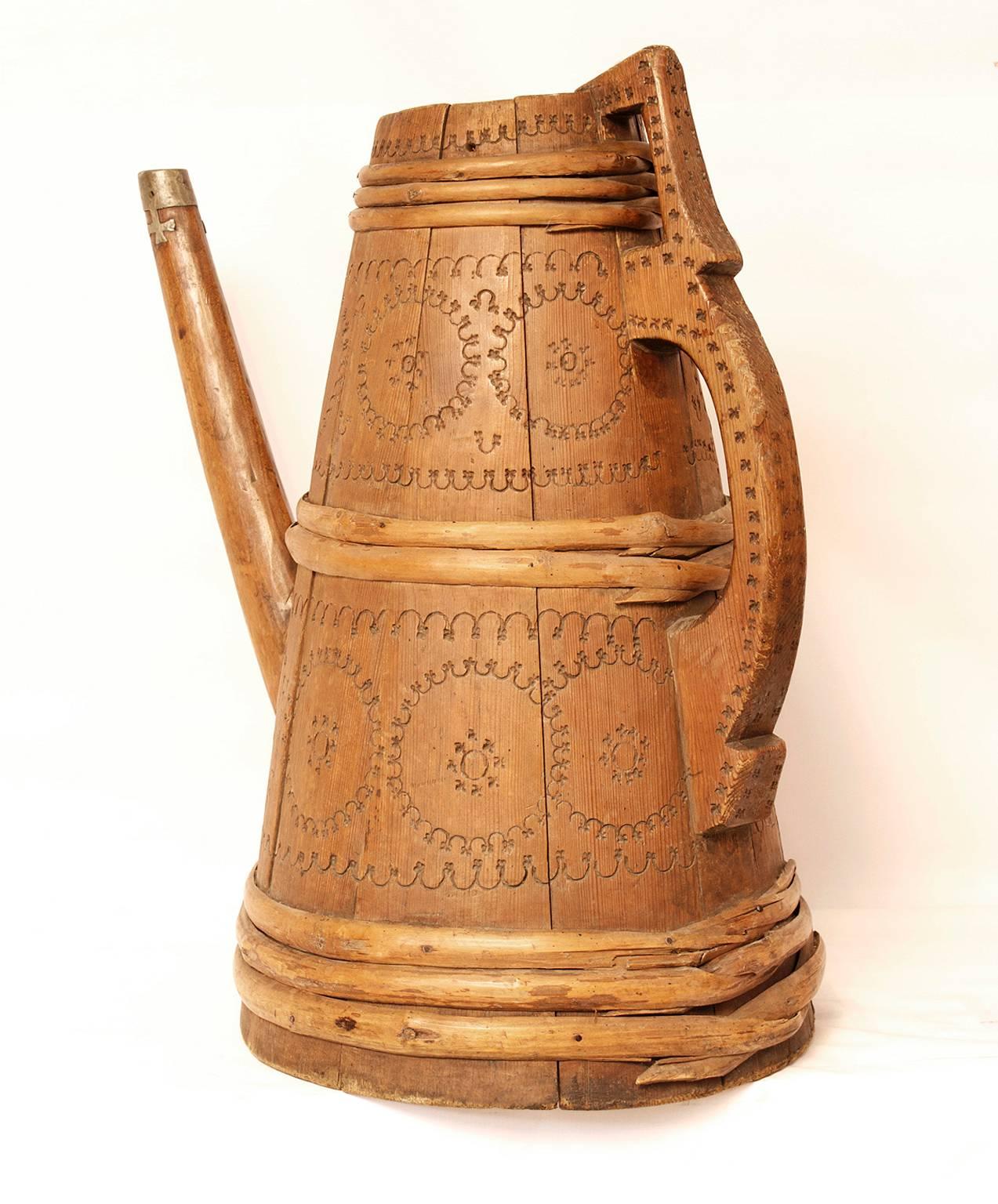 A large and exquisite norwegian drinking vessel or 
