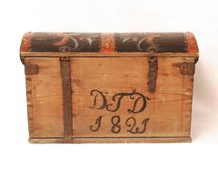 19th Century Norwegian Rose Painted Children's Chest