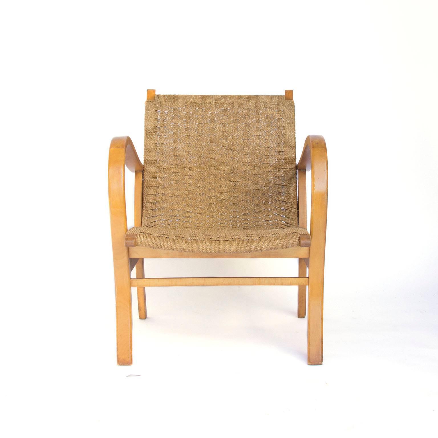 wood and rope chair