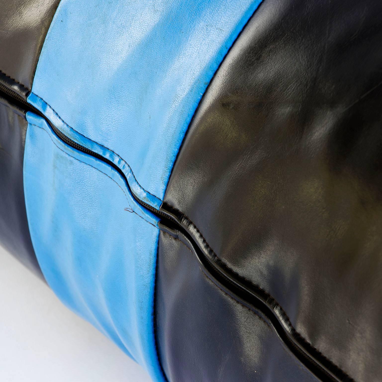 Hans Roebers, Original Snake Couch in Black and Blue Artificial Leather, 1960 1