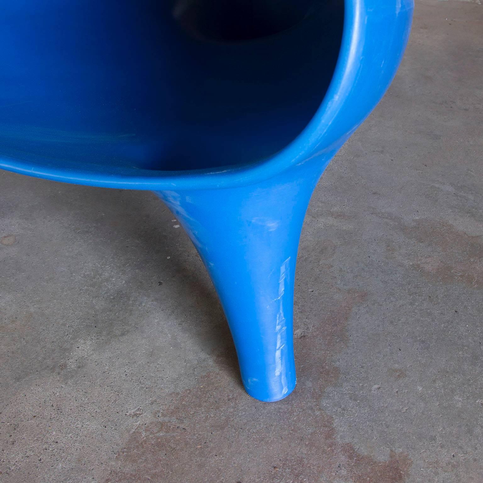 Italian 1983, Marc Newson, Nowadays Rare Electric Blue Orgone Chair