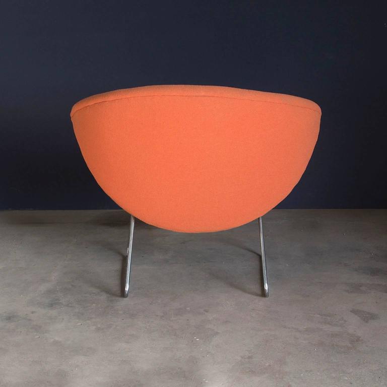 Dutch 1950's, Rudolf Wolf, for Rohe Noordwolde, Lounge Chair in Orange Fabric For Sale