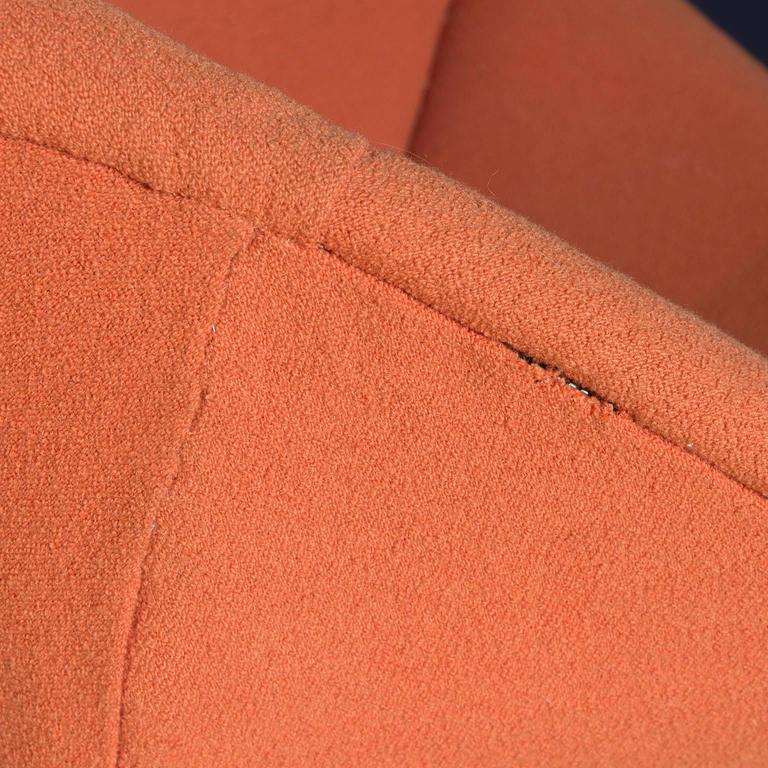 1950's, Rudolf Wolf, for Rohe Noordwolde, Lounge Chair in Orange Fabric In Good Condition For Sale In IJMuiden, NL