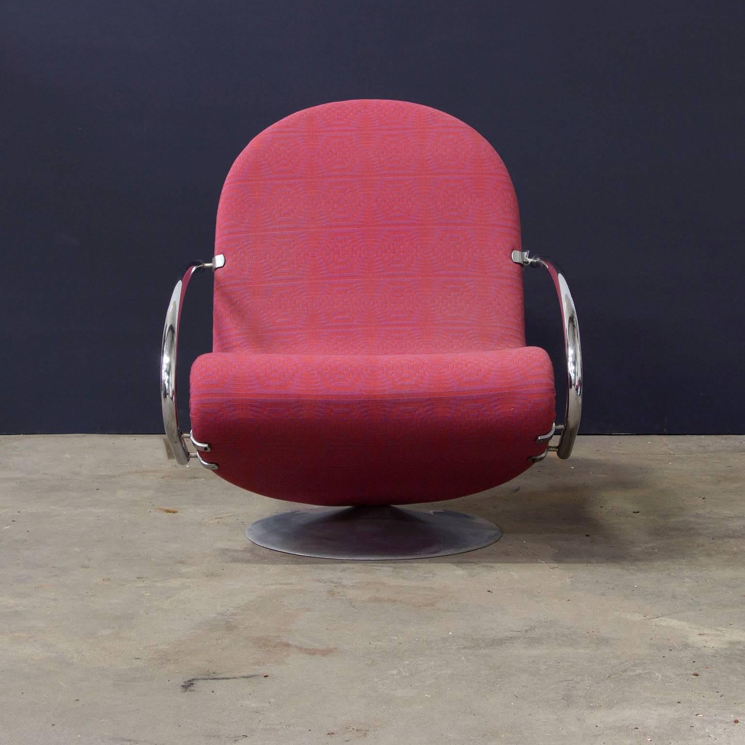 Scandinavian Modern 1973, Verner Panton, 1-2-3 Serie Easy Chair in Original Panton Fabric For Sale