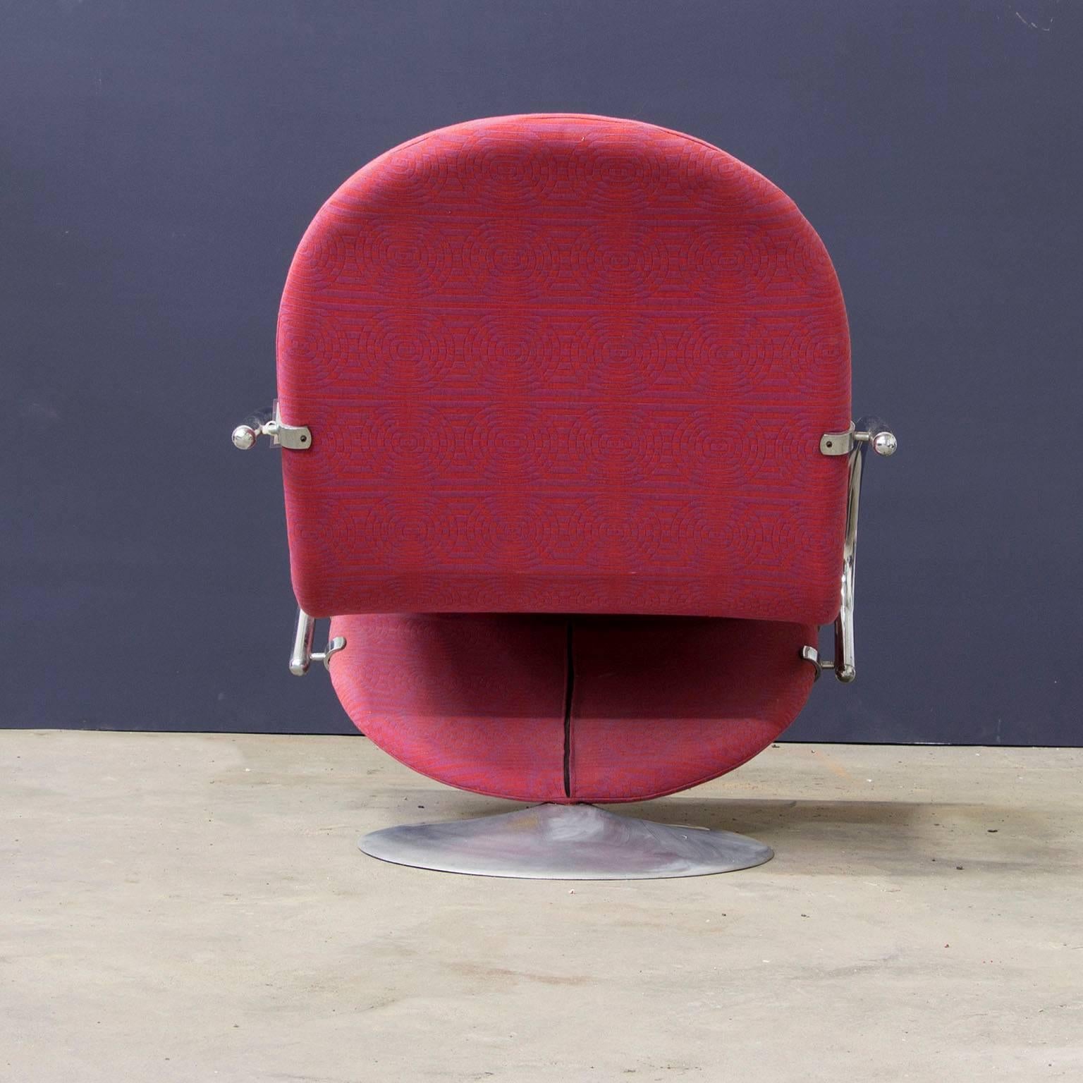 Danish 1973, Verner Panton, 1-2-3 Serie Easy Chair in Original Panton Fabric For Sale