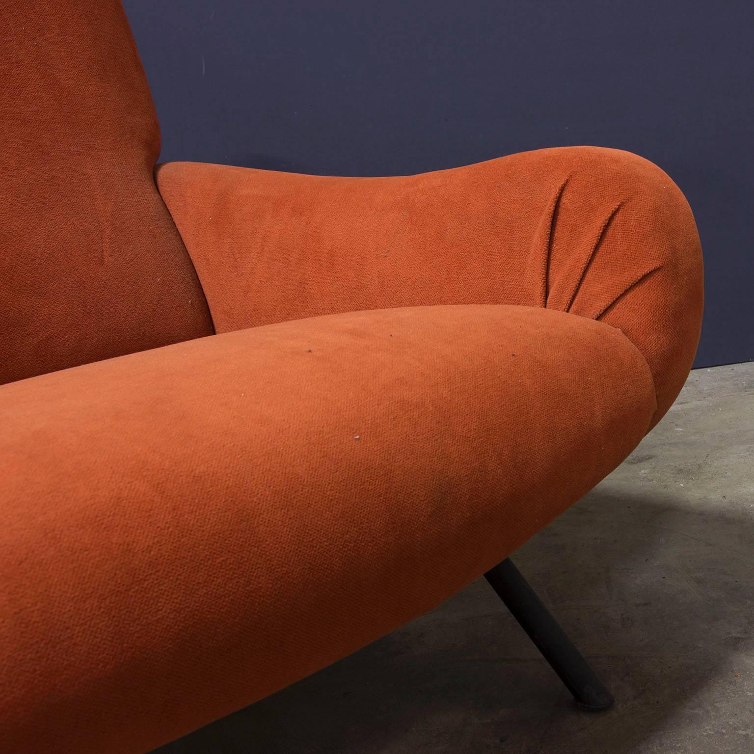 Marco Zanuso fauteuil de dame en velours souple et tissu Terra pour Arflex, 1951 Bon état - En vente à Amsterdam IJMuiden, NL