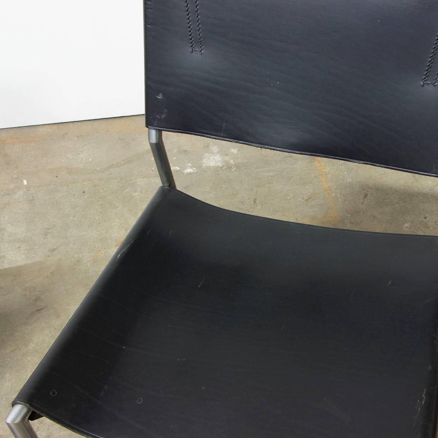 1960, Martin Visser, Set Chairs SE 06 in Black Leather by Spectrum Holland 3
