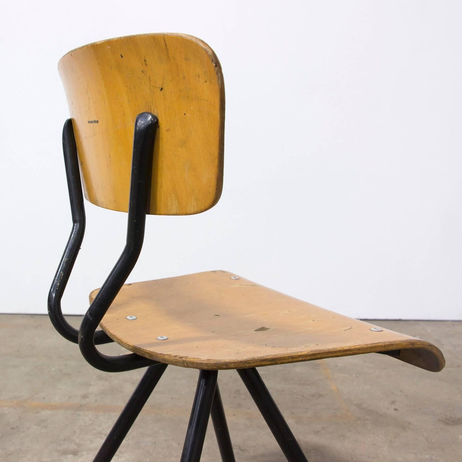 Mid-20th Century 1960s Children Chair, Plywood and Metal