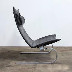 1967, Poul Kjaerholm, PK 20, Early Kold Kristensen in Original 1st Black Leather