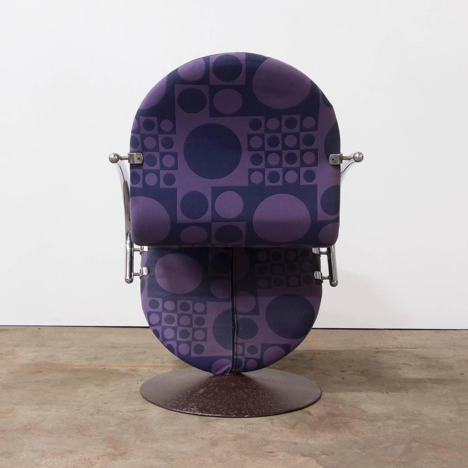 Danish 1973, Verner Panton for Rosenthal, Side Chair Including Original Panton Fabric For Sale