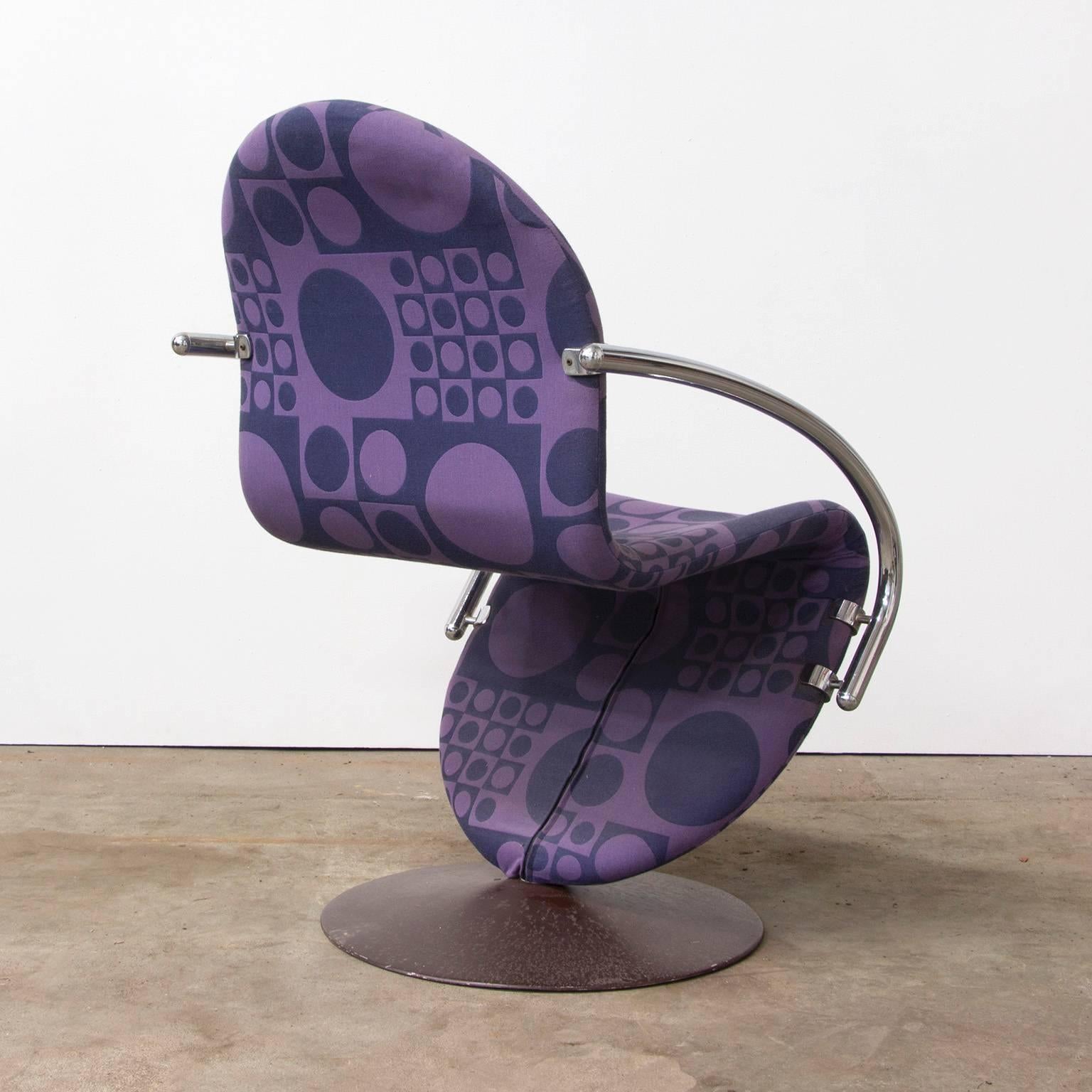 Scandinavian Modern 1973, Verner Panton for Rosenthal, Side Chair Including Original Panton Fabric For Sale