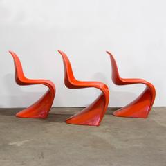 1965, Verner Panton Stacking Chair First Herman Miller Edition, in Orange