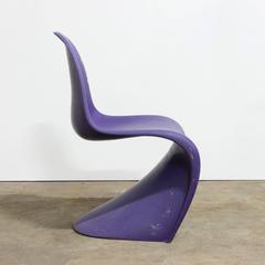 1965, Verner Panton, Rare Purple Stacking Chair 1st Herman Miller Edition