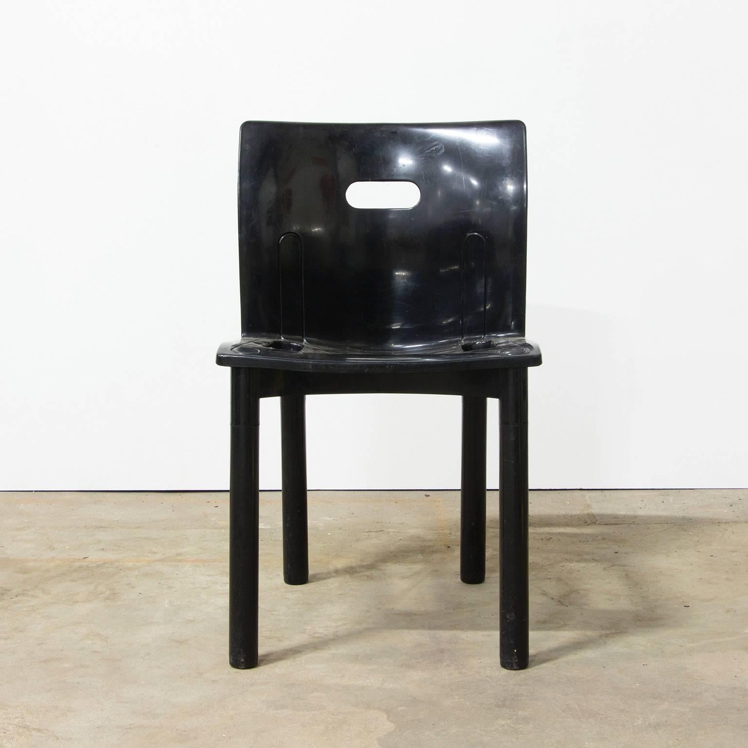 Late 20th Century 1986, Anna Castelli Ferrieri, Plastic Stacking Chairs 4870 for Kartell in Black