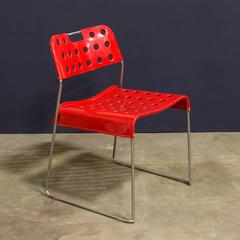 1971, Rodney Kinsman Rare Red Omstak Stacking Chairs