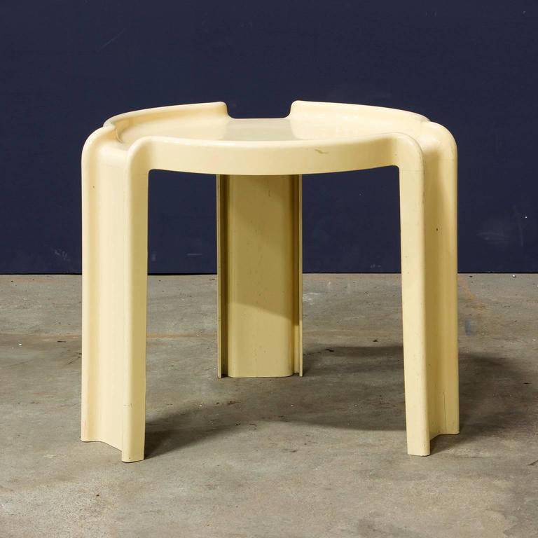 1968, Giotto Stoppino for Kartell, Nest of Three OffWhite Plastic